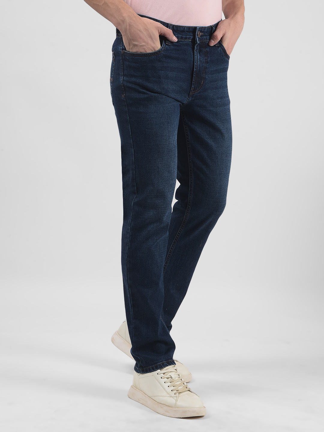 Numero Uno Men Solid Dark Blue Jeans